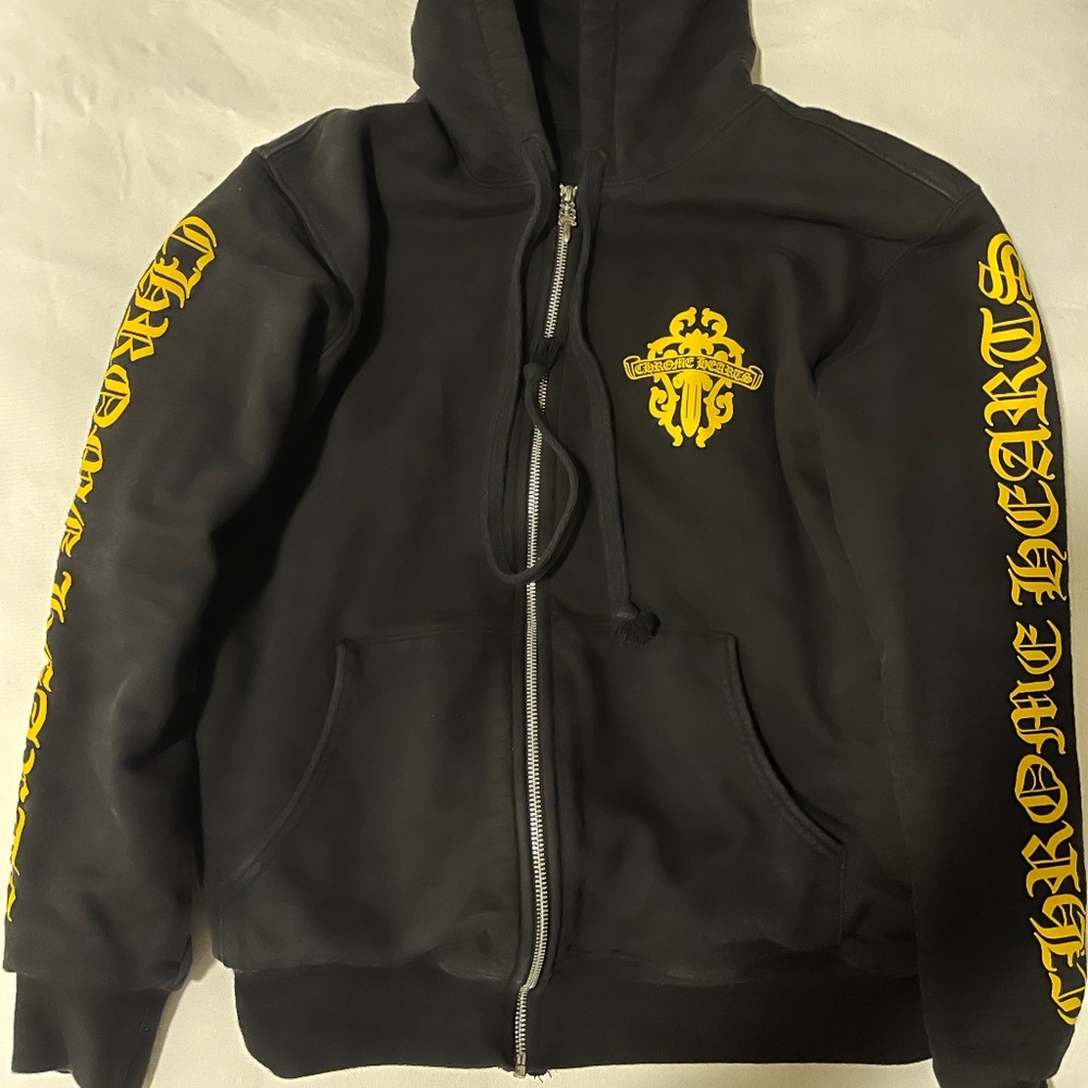 Chrome Hearts Dagger Black & Yellow Zip Up Hoodie Thermal